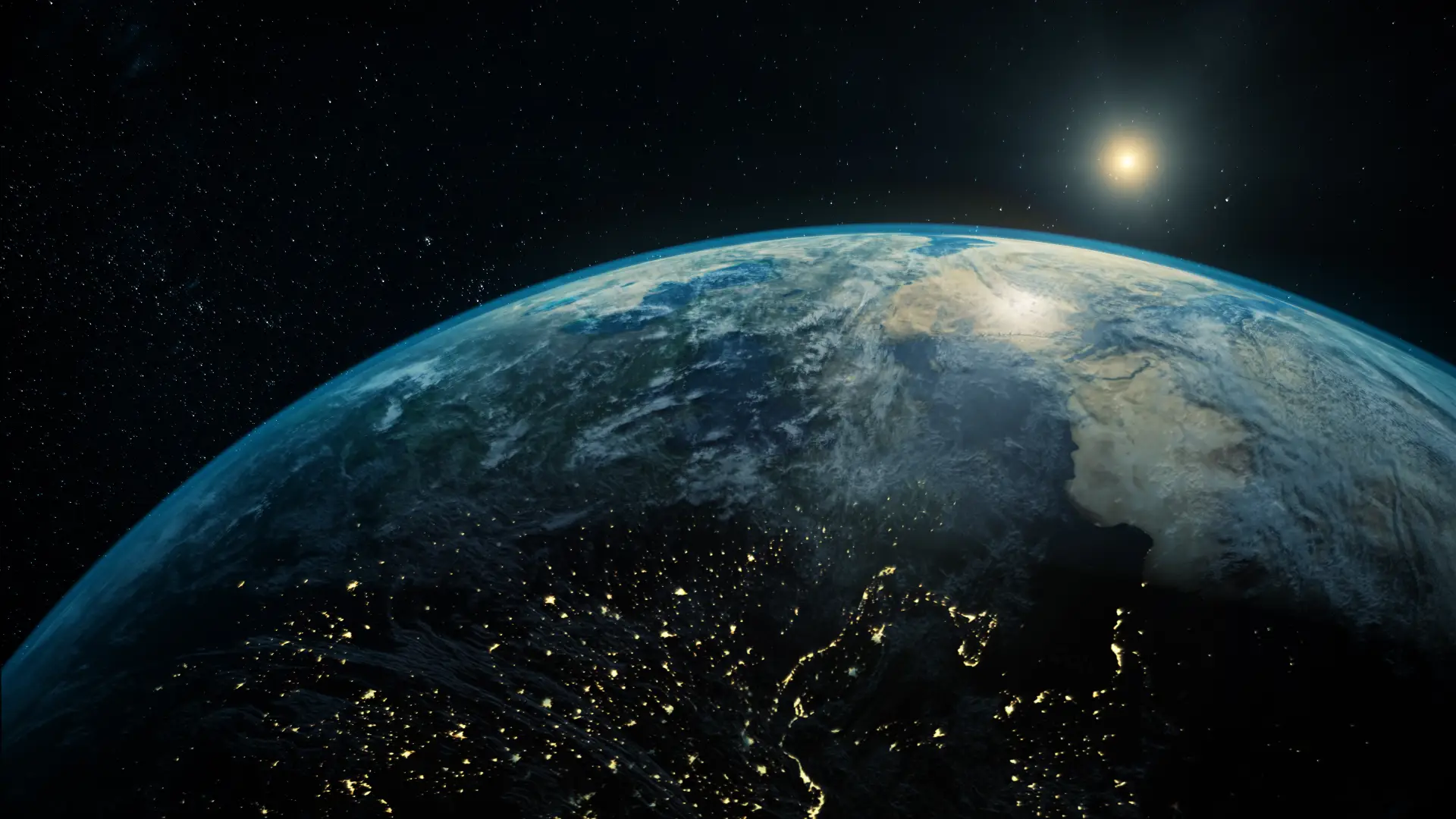 space view of earth night time space view of earth at night time